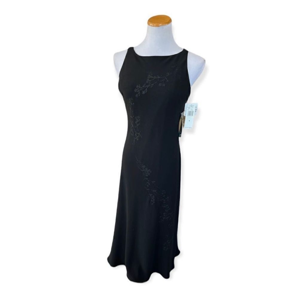 NWT Womens Jones New York Floral Embossed Beaded Sleeveless Evening Dress Sz 4